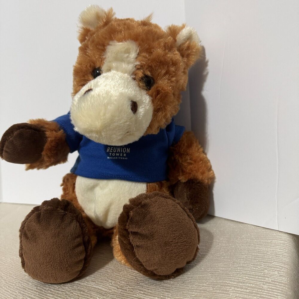 Fiesta Plush Horse Brown Stuffed Animal Dallas TX Reunion Tower Souvenir 14"